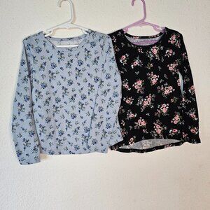 The Childrens Place 2-Pack Floral Long Sleeve Tee-Shirts Girls Small (5/6)